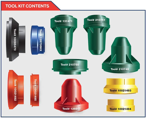 All In One Drive Axle Pinion Seal Install Driver Tool Kit For Heavy Duty Axles And Trucks display showing individual tools