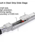 120Mm Linear Motion Stage With Fully Enclosed Dustproof Sliding Table Built Tough 750W Servo Kit shown with built-in steel strip mechanism.