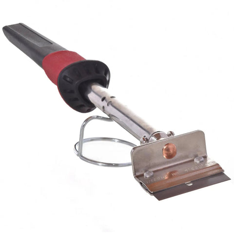 Long Handle Adhesive And Vinyl Decal Remover With Razor Blade Scraper for floor and wall surfaces, non slip grip visible