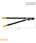 32 Inch PowerGear Bypass Lopper with patented mechanism, 31.77-inch length, heavy duty steel blade for 2-inch branch cutting