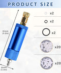 Blue Aluminum Alloy Air Filter Water Oil Separator With Female And Male Quick Connects For High Pressure Air Compressors Hand Pump 30 MPa Rated Durable High Pressure Resistant Up To 45 MPa, showing dimensions and included components.
