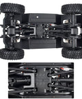 Bottom view of Durable Steel Frame RC Crawler Chassis Assembled With 2 Speed Gearbox For RC Crawlers Upgrade Part