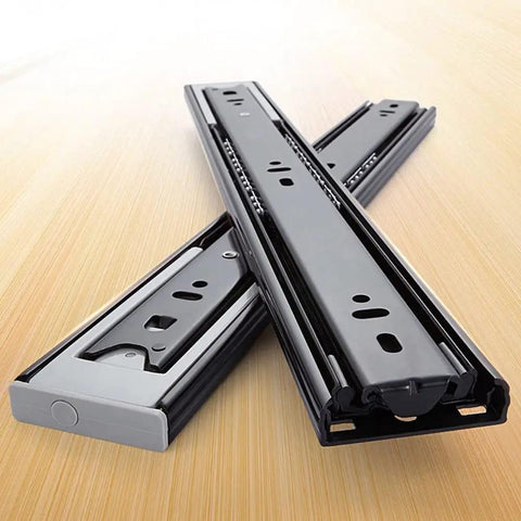 Soft Close Cabinet Drawer Slides With 3 Fold Full Extension, Side Mount Track Glides, Damping Buffer, Double Row Ball Bearings, 20 Inch