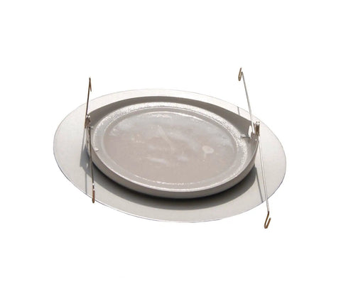 Six Inch Waterproof Recessed Light Shower Trim With White Ring And Tough Albalite Glass Lens Totally Smooth Drop In Install For Standard Six Inch Housing Supports Up To Forty Watt Lamps Hella Splash Resistant