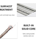 Rock Solid 6 Pack Heavy Duty Stainless Steel Piano Hinges For Cabinet Doors And Gates Built Different Rust Proof Silver Finish showing smooth surface and solid core details.