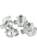 Heavy Duty Zinc Plated Four Claw T Nuts For Wood And Furniture Insert Blind Prong Fasteners For Secure DIY Speaker Mounts Carbon Steel M3 Size