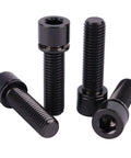 Ultra Lightweight Titanium M7 Bolt 25mm Allen Head With Washers For Bicycle Screws Pack Of 4 Black Corrosion Resistant High Strength Replacement