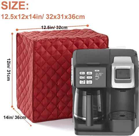 Waterproof Coffee Maker Cover For Keurig Single Serve Brewers Dustproof Shield that fits most 12.5x12x14 inch machines, red.