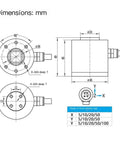 Technical diagram of Six Axis Load Cell Sensor For Lathe Machining High Precision Force Measurement From 0 To 100 Kg.