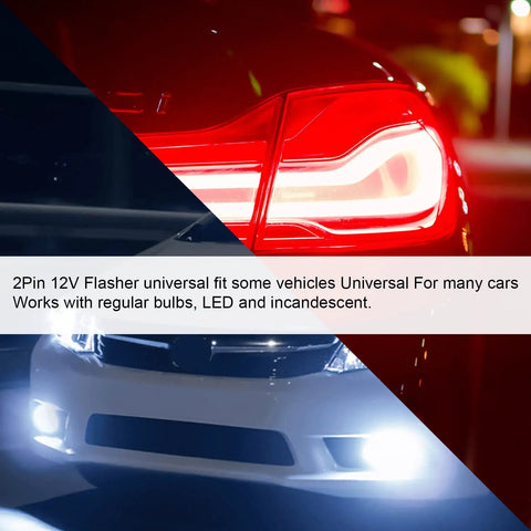 Universal 12V 2 Pin LED Flasher Relay For Turn Signals And Hazard Lights Two Pack Electronic Blinker Module With Max 20 Amp Capacity red and white car lights