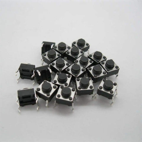 6x6x4.3mm tact button switch for DIY electronics projects momentary push button 3.5mm diameter 4 pin DIP SMD SMT micro size.