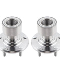 Two Piece Wheel Hub Bearing Assembly Set Compatible With 2011 Through 2015 Hyundai Elantra, 2013 Through 2017 Elantra GT, And 2012 Through 2017 Veloster Replace 510093 Premium Quality Replacement Part, shown in silver metal with sealed ball bearing design.