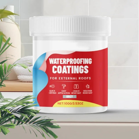 Transparent Waterproof Sealant For Wall And Roof Repair Adhesive That Handles Heavy Rain And Standing Water Like A Boss While Guarding Concrete Metal And Tiles Forever in a 100g container.