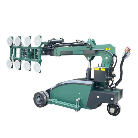 Heavy Duty Outdoor Glass Vacuum Lifter With Flip And Rotation Pro Grade Steel Design, mobile hoist with suction pads for glass handling.