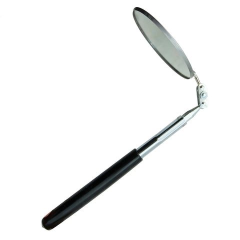 Beefy Heavy Duty Telescoping Circular Mirror With Adjustable Ball Joint For Precise Angles, 3.25 Inch Mirror, 11 To 15 Inch Handle
