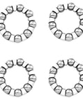 Four Pack Bicycle Crank Ball Bearing Set One Quarter Inch With Nine Steel Balls for bike crank bottom bracket repair
