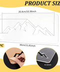 Slick Clear Acrylic Mountain Router Template For Precision Wood Inlay Projects Features Built Different Anti Scratch Layer, size dimensions highlighted.