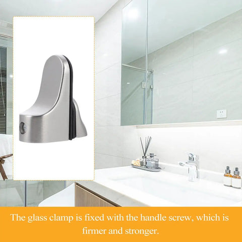 Adjustable Zinc Alloy Wall Mount Shelf Brackets For Glass Or Wood Shelves Silver Floating Supports in bathroom setting