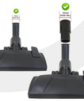 Universal Vacuum Floor Brush Head Fits 32 And 35 Mm Attachments For Hard Floors And Carpet 2 In 1 Swivel Neck illustrated view