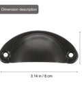 Dimensions of Vintage Iron Drawer Pull Handles Set 12 Pieces Retro Cabinet Knobs Black Painted Shell Shape, 3.14in x 1.37in