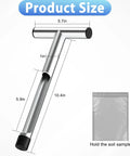 Diagram showing 12 Inch Stainless Steel Soil Sampler Probe With T Style Handle For Easy Soil Sampling In Garden Lawn And Farm