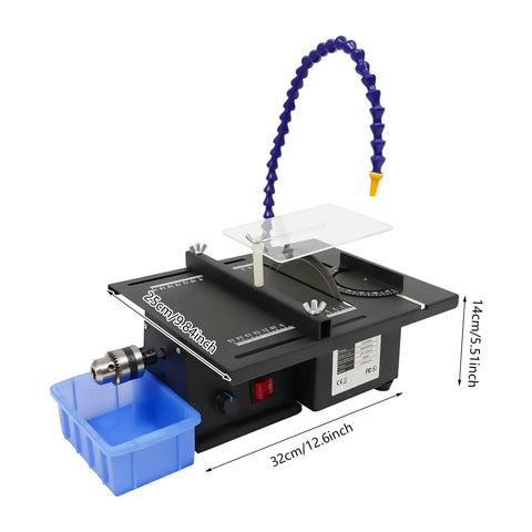 1850W Beast Power Lapidary Saw With 110V, 0 To 10000RPM Variable Speed, Mini Table Saw For Jade Wood Aluminum Alloy Acrylic, Water Cooling System Included For Smooth Cutting, Polishing, And Grinding, compact black 25cm saw with blue coolant tank