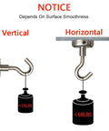 Notice displaying weight limits for vertical and horizontal magnetic hooks in the 125 Feet Yellow Plastic Safety Barrier Chain With 4 Magnetic Hooks And 1 Chain Cutter For Crowd Control All Weather Waterproof Durable Heavy Duty Barrier System For Events And Work Sites.