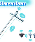 Heavy Duty Rip Fence Kit For Circular Saw Guide Replacement With Two Thumb Screws dimensions measuring 11.02in x 6.00in x 0.41in.