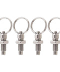Four Pack M6 Stainless Steel Spring Plunger With Pull Ring Quick Release Pin Set Non Locking Hand Retractable Stubby Pins.