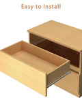 14 Inch Heavy Duty Drawer Slides Kit White Steel Replacement Tracks For Dresser Cabinets mounted in a wooden drawer.