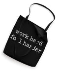 Work Hard Foil Harder Wing Foil Wingsurfing Tote Bag for Wingboard Gear, black 16x16 bag with sturdy handles and print design.