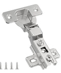 Front view of 10 Pack Half Overlay Cabinet Hinges With Self Closing Slide On Frameless Concealed Euro Hinges 105 Degree Opening