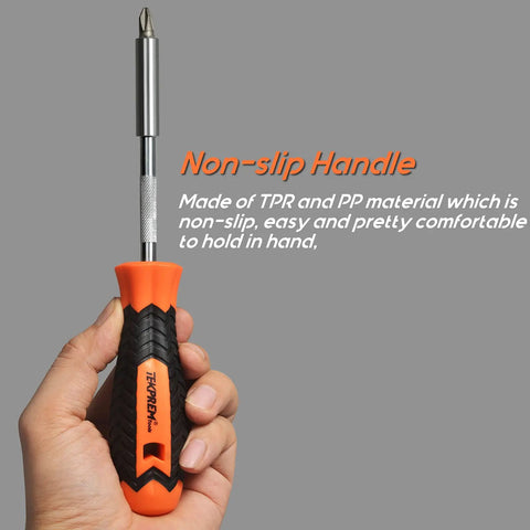 Magnetic One Quarter Inch Bit Driver With Non Slip Handle For Holding Bits And Screws, 190mm Length, Strong Magnet Tip, Hex Bit Holder For Long Or Short Shank Bits
