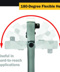 Three Piece 36 Tooth Extra Long Flex Head Ratchet Set With Comfort Grip Handles Built Tough From Chrome Vanadium Steel Reversible Ratcheting with 180-degree flexible head in use