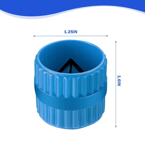 Pipe And Tubing Reamer Deburring Tool For PVC PPR Copper Brass Aluminum Tubes Inner Outer Chamfer Cutter Pro Grade Durable Alloy Steel Body Blue Heavy Duty Build For Tough Jobs, 1.25x1.6 inch