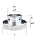 Aluminum Alloy Hand Wheel Knob 40mm Black Anodized With Embossed Grip Round Valve Light Hole Top Wire Access Heavy Duty Wheel