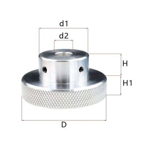 Aluminum Alloy Hand Wheel Knob 40mm Black Anodized With Embossed Grip Round Valve Light Hole Top Wire Access Heavy Duty Wheel