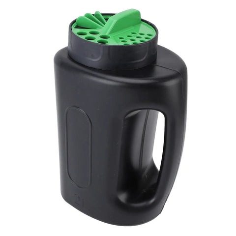 Portable 2L Handheld Spreader for Lawn Care with Adjustable Opening Sizes Lightweight ABS Tool Pro Grade front angle