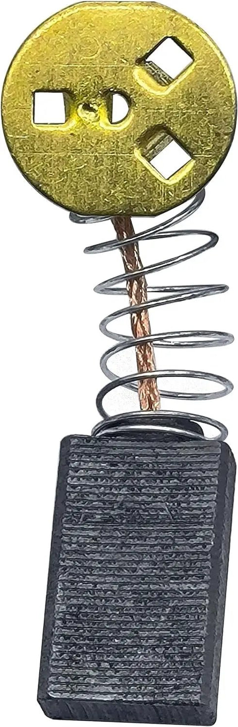 Close-up of Carbon Brush Replacement Kit 2 Pack for Miter Saw Motors Compatible With 145323-06 showing single brush and spring.