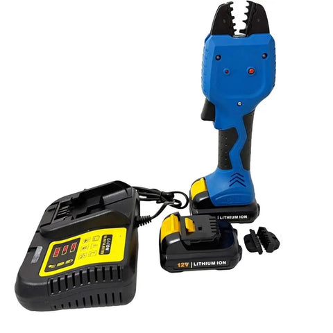 Top Tier Lightweight 12V Electric Cold Crimping Tool Ga-50Km with battery charger and lithium ion battery for efficient repairs.