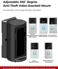 360 Degree Adjustable Doorbell Mount For Ring Video Doorbells And Battery Doorbells, No Drill Install, Easy Setup, Wide Angle Holder