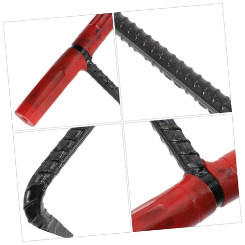 Close-up view of Heavy Duty Multi Function Manhole Cover Lifter With Thick T Shaped Handle, rubber grip and solid steel frame.