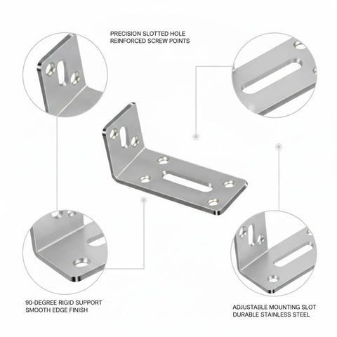 Beefy Stainless Steel Corner Bracket Heavy Duty 90 Degree Right Angle Shelf Support For DIY Furniture Repairs And Shelf Reinforcement 3.1 x 1.6 Inch One Pack Rust Resistant with slotted holes and smooth edge finish