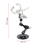 Adjustable Soldering Helper Third Hand Stand With Square Jaw Clamp, 240mm tall metal stand with 75mm base for electronics repair
