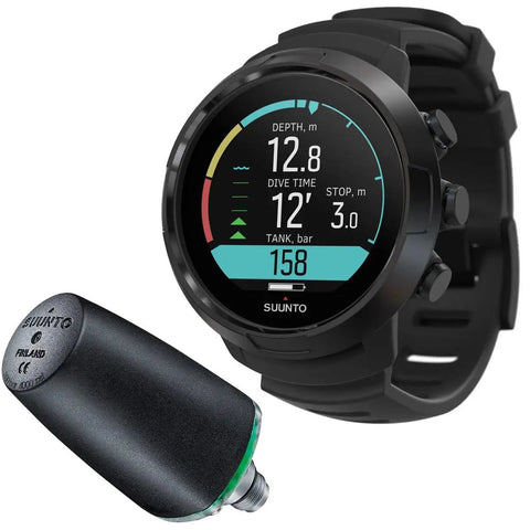 D5 Dive Computer With USB Cable And Pod Pack For Divers 100m Water Resistant Wireless Tank Pressure Vibration Alarms Digital Compass Wireless Mobile Connection Interchangeable Strap For Smooth Underwater Exploring