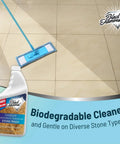 Natural Stone Floor Cleaner For Limestone, Travertine, Marble, Slate And Polished Concrete, Concentrated PH Neutral Formula mop