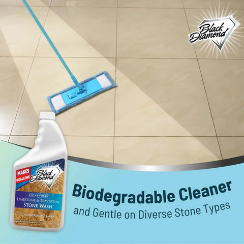 Natural Stone Floor Cleaner For Limestone, Travertine, Marble, Slate And Polished Concrete, Concentrated PH Neutral Formula mop