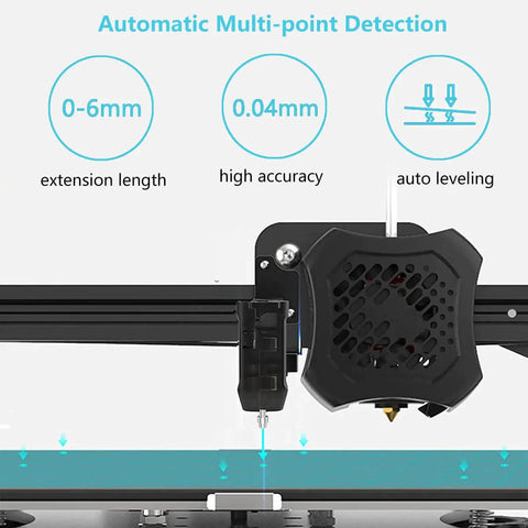 Auto Bed Leveling Sensor Kit For 3D Printers With Metal Push Pin CR Touch compatible with multi-point bed probing and height mapping.
