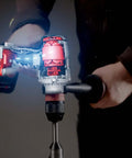 Premium 18V Brushless Cordless Hammer Drill Driver featuring electronic safety clutch with visible internal components.