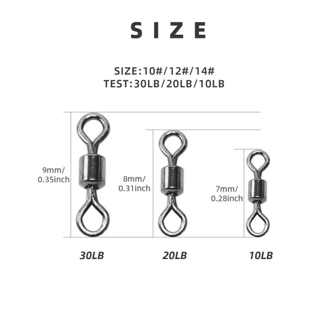 Micro Fly Fishing Swivels Go-To Stainless Steel Ball Bearing Barrels For Easy Tippet Changes And Leader Connector 10Lb To 30Lb Test Durable Tackle Accessories For Anglers. Sizes #10 #12 #14